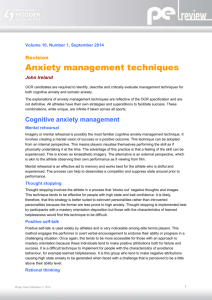 Anxiety management techniques