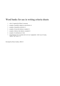 word banks handout - Teaching & Learning