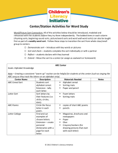 Center/Station Activities for Word Study