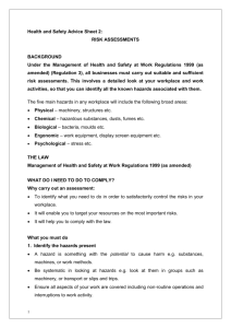Health and Safety Advice Sheet 2: