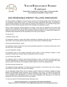 2003 RENEWABLE ENERGY FELLOWS ANNOUNCED