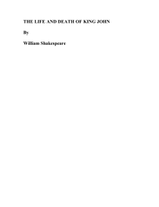 THE LIFE AND DEATH OF KING JOHN by William Shakespeare