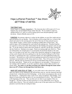 Hope Lutheran Preschool * Sea Stars