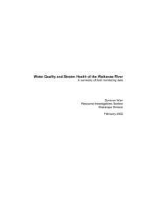 Water Quality and Stream Health of the Waikanae River