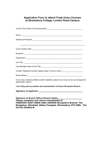 Application Form to attend Trade Union Courses