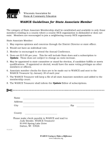 WAHCE Guidelines for State Associate Member