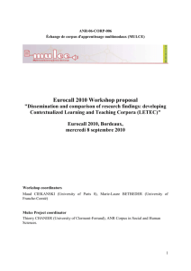 1. Synopsis of the workshop proposal