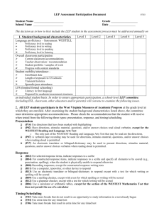 LEP Assessment Participation Document