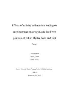 N Effects of Salinity and Nutrient Loading on Species Presence
