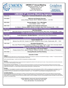 UMOEN 2015 Conference Agenda
