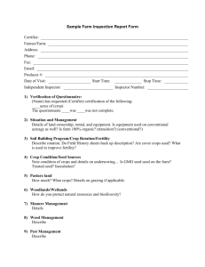 Sample Farm Inspection Report Form