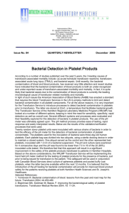 Bacterial Detection in Platelet Products