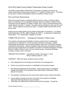 2014-2015 Wake County Historic Preservation Essay Contest The