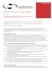 Suggested Guidelines for Conducting Music Therapy Literature