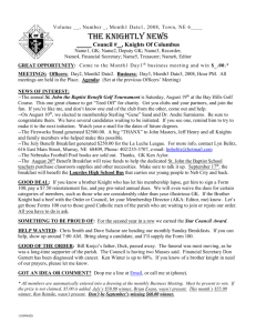 Council Newsletter Template - Nebraska Knights of Columbus