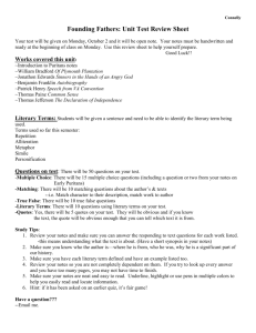 Founding Fathers: Unit Test Review Sheet