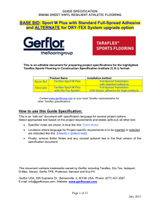 TARAFLEX Master Guide Specification July 2010