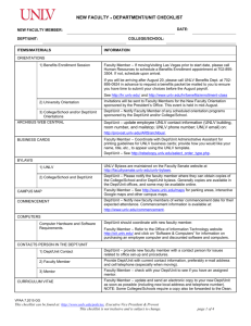 new faculty • department/unit checklist