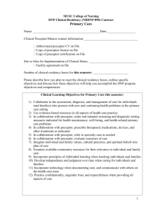 DNP Clinical Residency (NRDNP 890) Contract