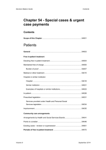 DMG Chapter 54 Special cases & urgent case payments