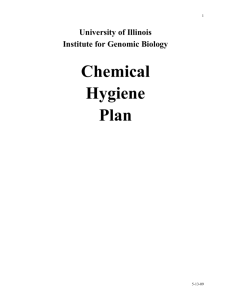 IGB Chemical Hygiene Plan - Carl R. Woese Institute for Genomic