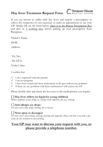 Hay fever Treatment Request Form