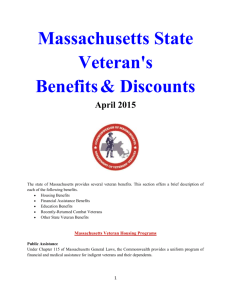 Vet State Benefits & Discounts – MA 2015
