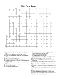 Fluid Power Crossword Puzzle and Answers