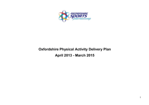 Oxfordshire Physical Activity Delivery Plan