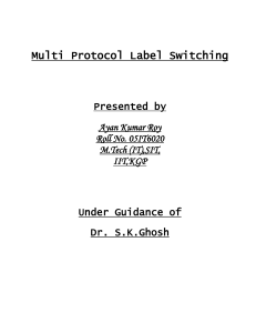 Multi Protocol Label Switching - School of Information Technology