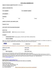 Entry Form for PATA Gold Awards 2008