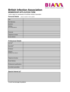 Membership application form - British Infection Association