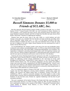Russell Simmons Donates $5000 to Friends of SCLARC, Inc.