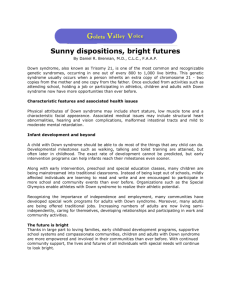 Sunny Dispositions, Bright Futures (Down Syndrome)
