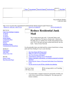 Residential Junk Mail Kit | San Mateo County RecycleWorks | Reuse