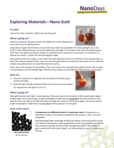 Exploring Materials Nano Gold