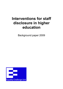 Interventions for staff disclosure in higher
