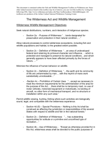 The Wilderness Act and Wildlife Management