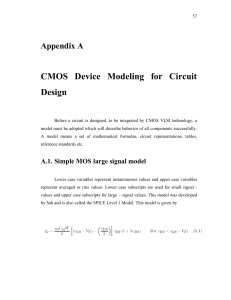 CMOS Device Modelling for Circuit Design