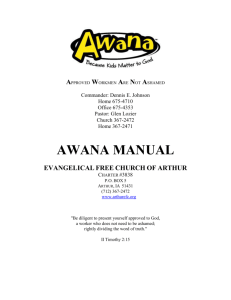 Awana Manual - Arthur Evangelical Free Church