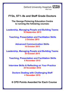 FY2 StR and Staff Grade Doctors: courses