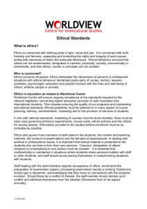 Ethical Standards - Worldview Centre for Intercultural Studies