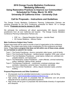 Proposal Submission Form - Orange County Mediation Conference