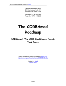 CORBAmed Roadmap