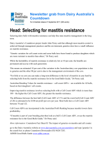 Selecting for mastitis resistance