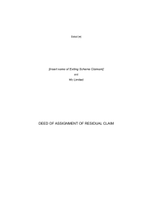Deed of Assignment and Notice of Assignment for