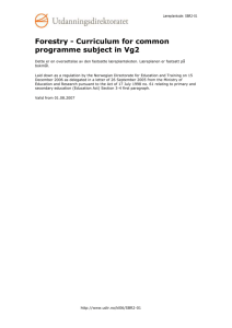 Forestry - Curriculum for common programme subject in Vg2