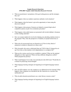 Sample Research Questions - Virginia Adult Learning Resource