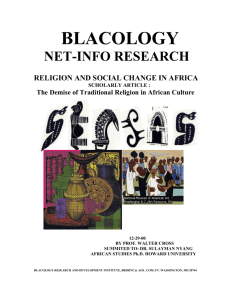 Scholarly Article - Blacology Research and Development Institute