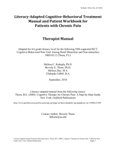 Literacy-Adapted Cognitive-Behavioral Treatment Manual and